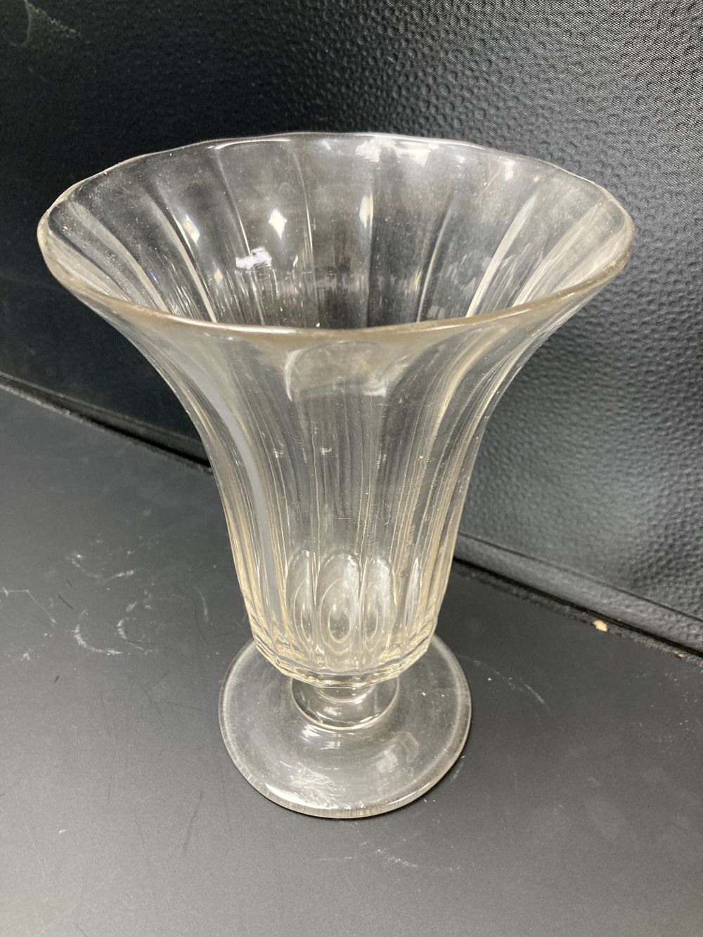 Two panel cut glass vases, first half 19th century, tallest 32cm